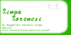 kinga korencsi business card